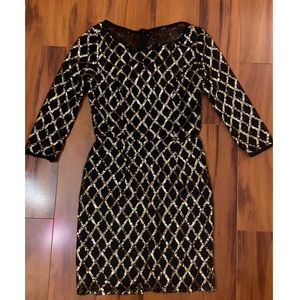 Black and Gold Mini Dress